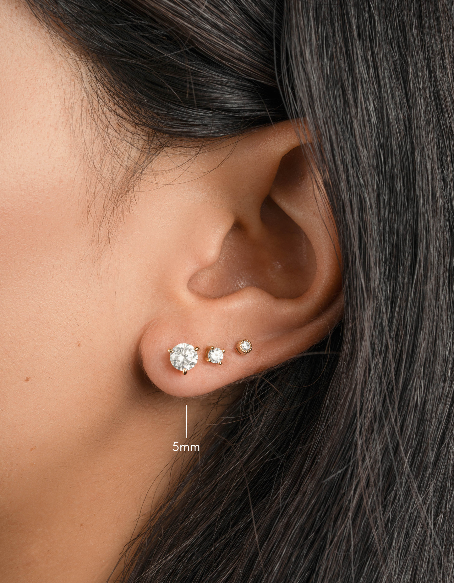 5mm Round Solitaire Stud Earrings (Multiple Sizes Available)