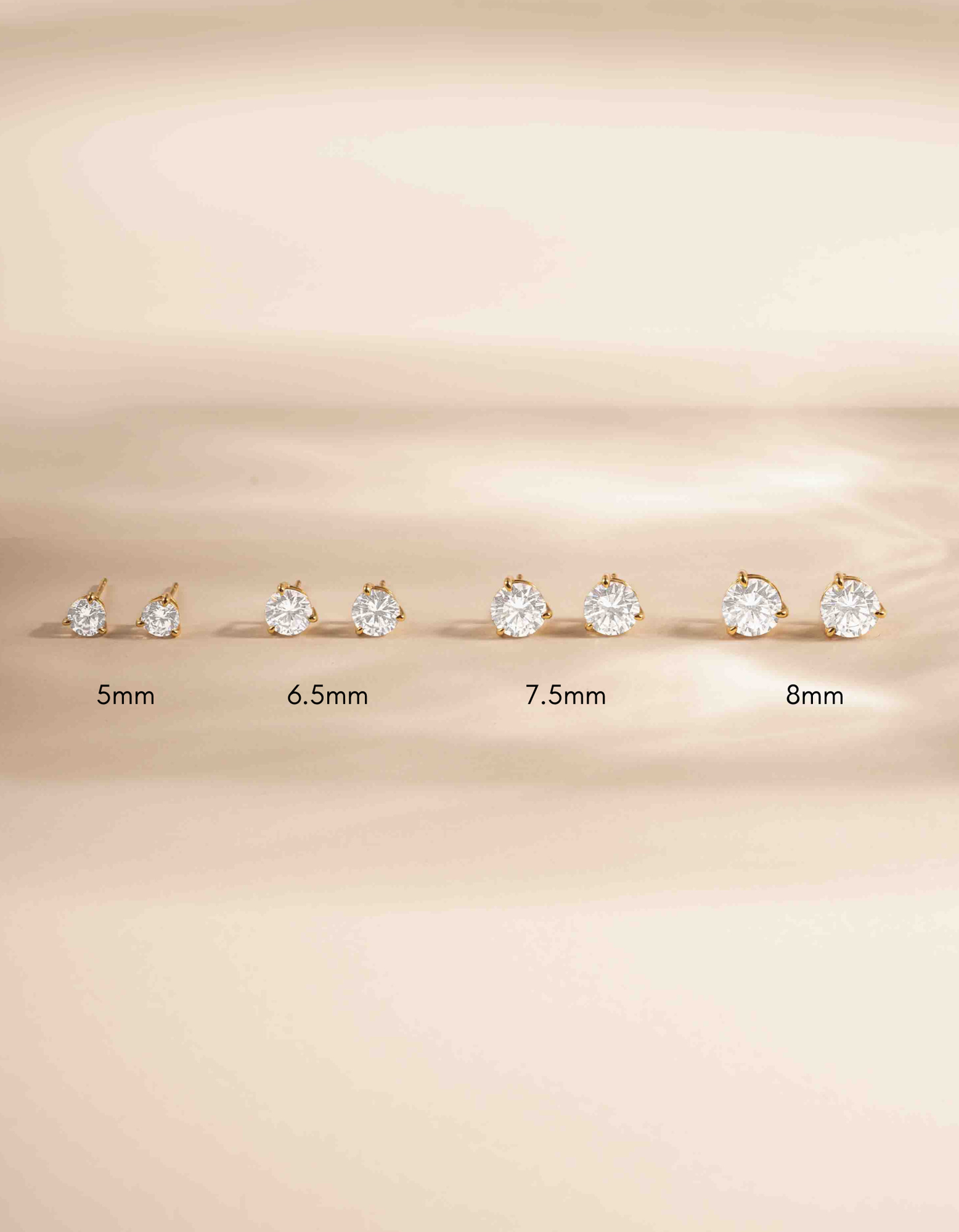 6.5mm Round Solitaire Stud Earrings