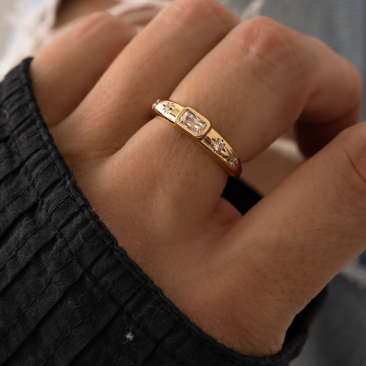 Baguette Starburst Ring