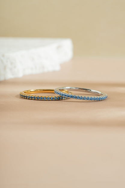 Blue Topaz Birthstone Eternity Ring