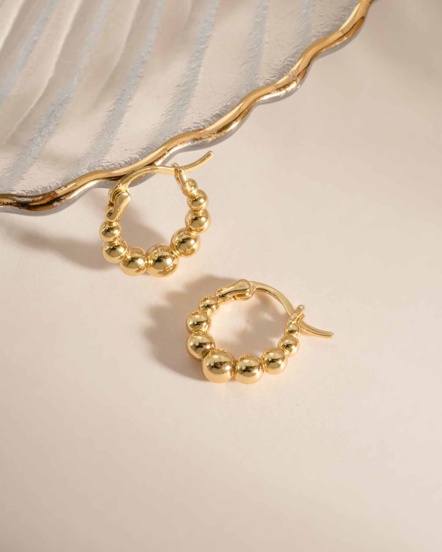 Graduated Beaded Hoop Earrings
