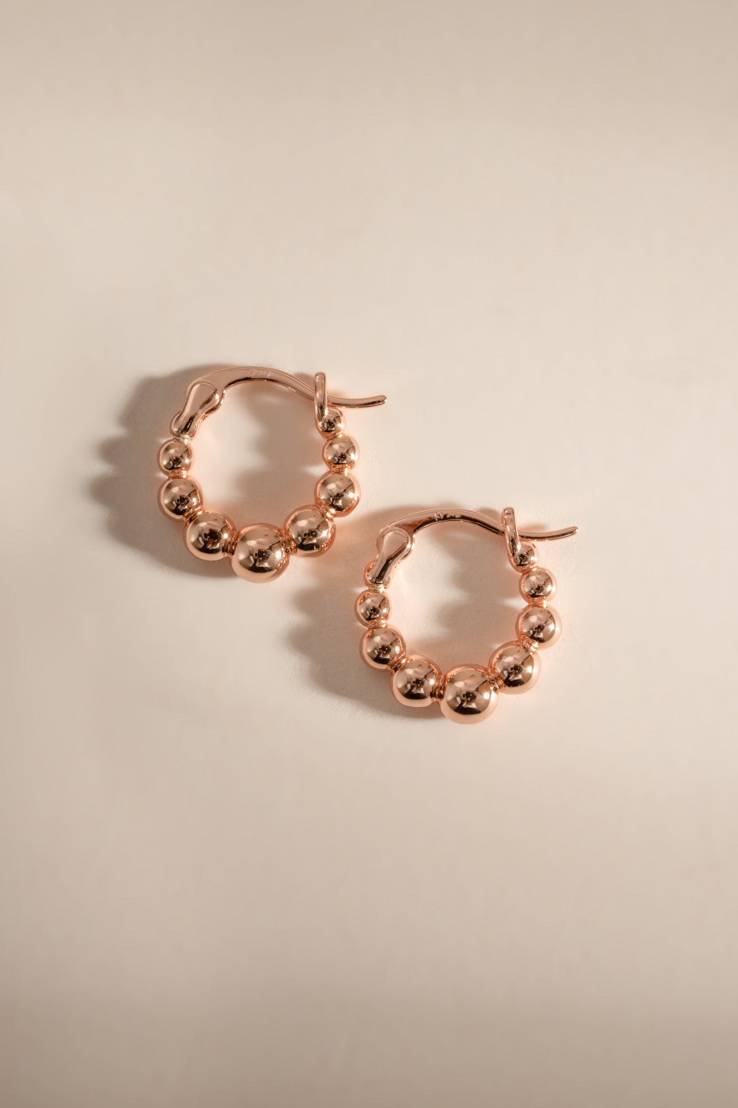 Graduated Beaded Hoop Earrings