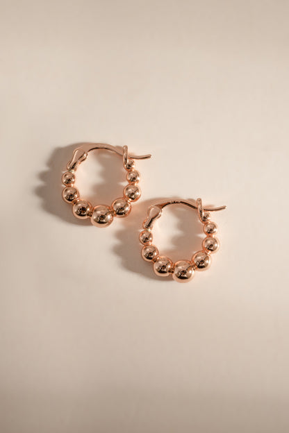 Graduated Beaded Hoop Earrings