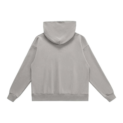 Gray hoodie sweatshirt with hood and long sleeves