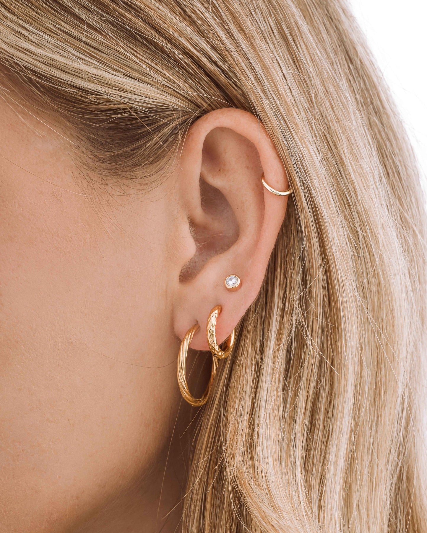 Loren Textured Hoops