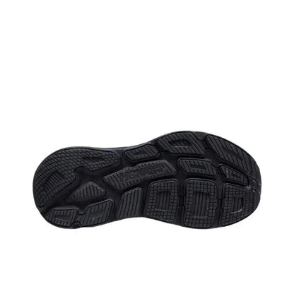 Hoka Bondi 6 black running shoes outsole view with textured traction tread