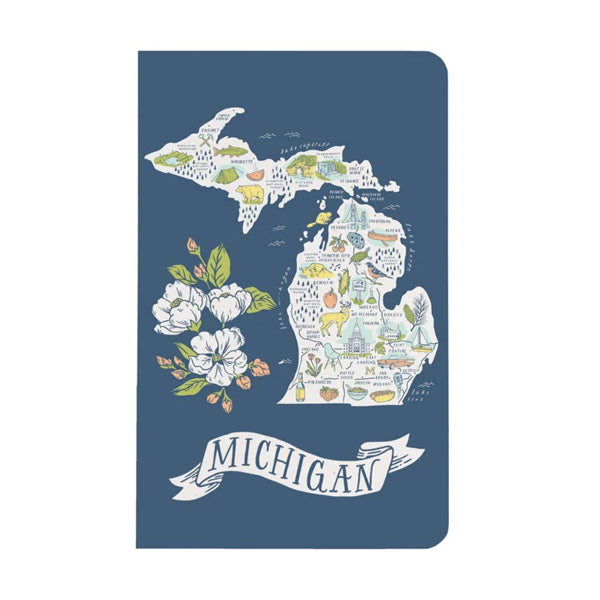 Illustrated Michigan Map Notebook - City Bird