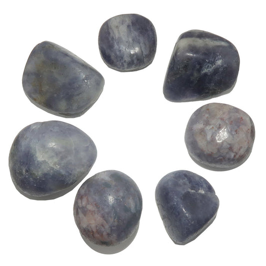 7 iolite tumbled stones