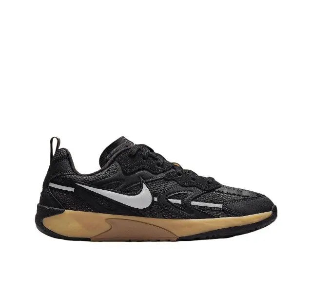 Nike Jam low-top sneakers in black with white swoosh and gum sole