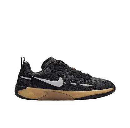 Nike Jam low-top sneakers in black with white swoosh and gum sole