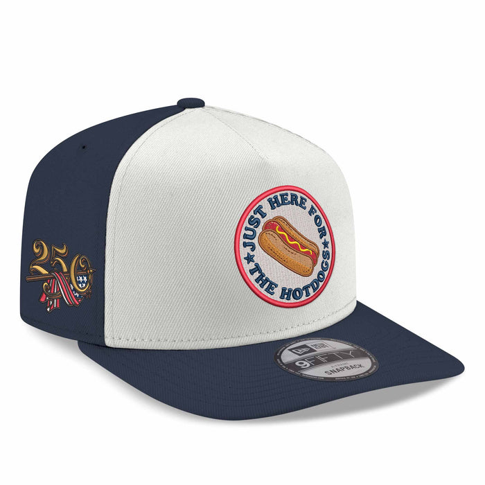 Just Here For The Hot Dogs New Era 250th 4th of July 9FIFTY A-Frame Adjustable Cap