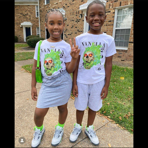 Kids “Green Fire Head” Tee