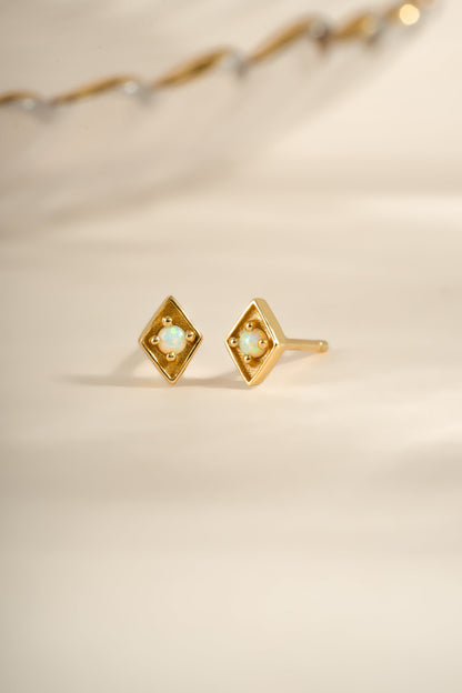 Kite Shaped Opal Studs