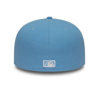 Pictured is this MLB Storm Pattern LA Dodgers 59FIFTY Fitted cap in pastel blue. 4