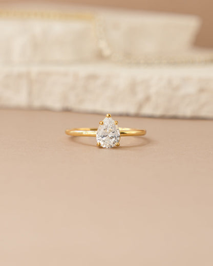 Large Pear Statement Ring