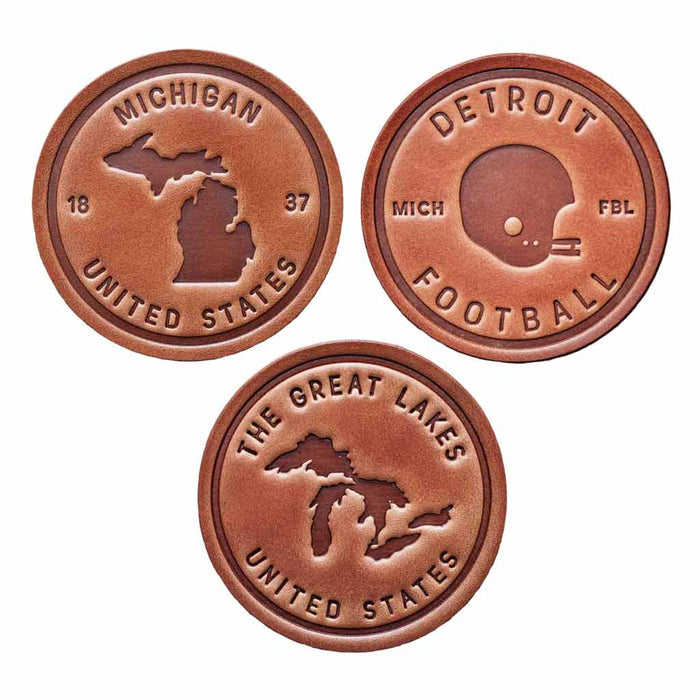 Leather Coasters - City Bird