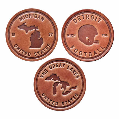 Leather Coasters - City Bird
