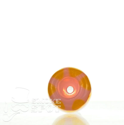 Close-up of Mathematix Pink with Dots 14mm Glass Bowl 102 - Smoke Spot Smoke Shop