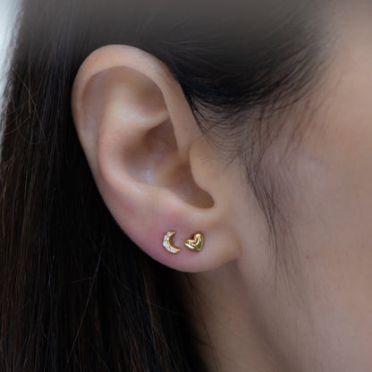 Tiny Moon Stud Earrings