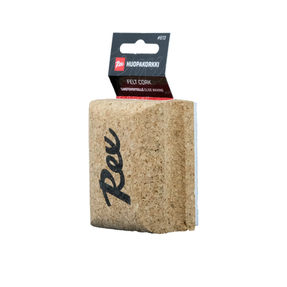Cross country ski glide wax buffing felt cork