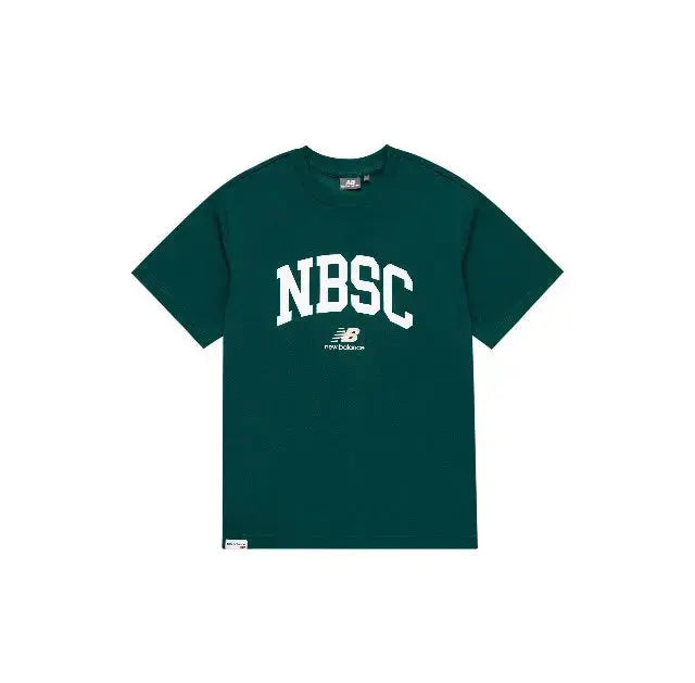 New Balance NBSC T-shirt in dark green, front NBSC graphic