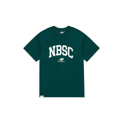 New Balance NBSC T-shirt in dark green, front NBSC graphic