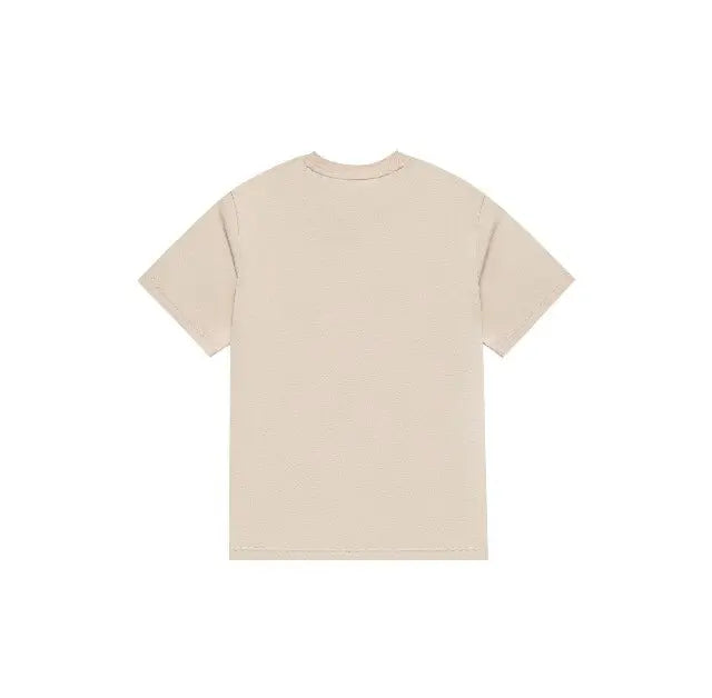 Cream crew-neck T-shirt, plain back