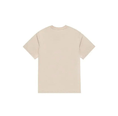Cream crew-neck T-shirt, plain back