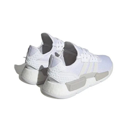 Adidas NMD_R1 low-top sneakers in white with gray and dark accents