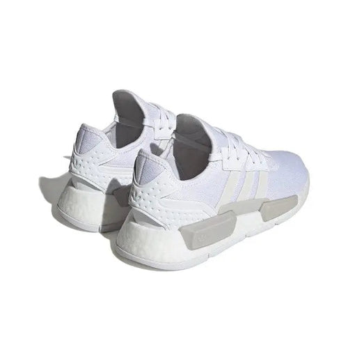Adidas NMD_R1 low-top sneakers in white with gray and dark accents