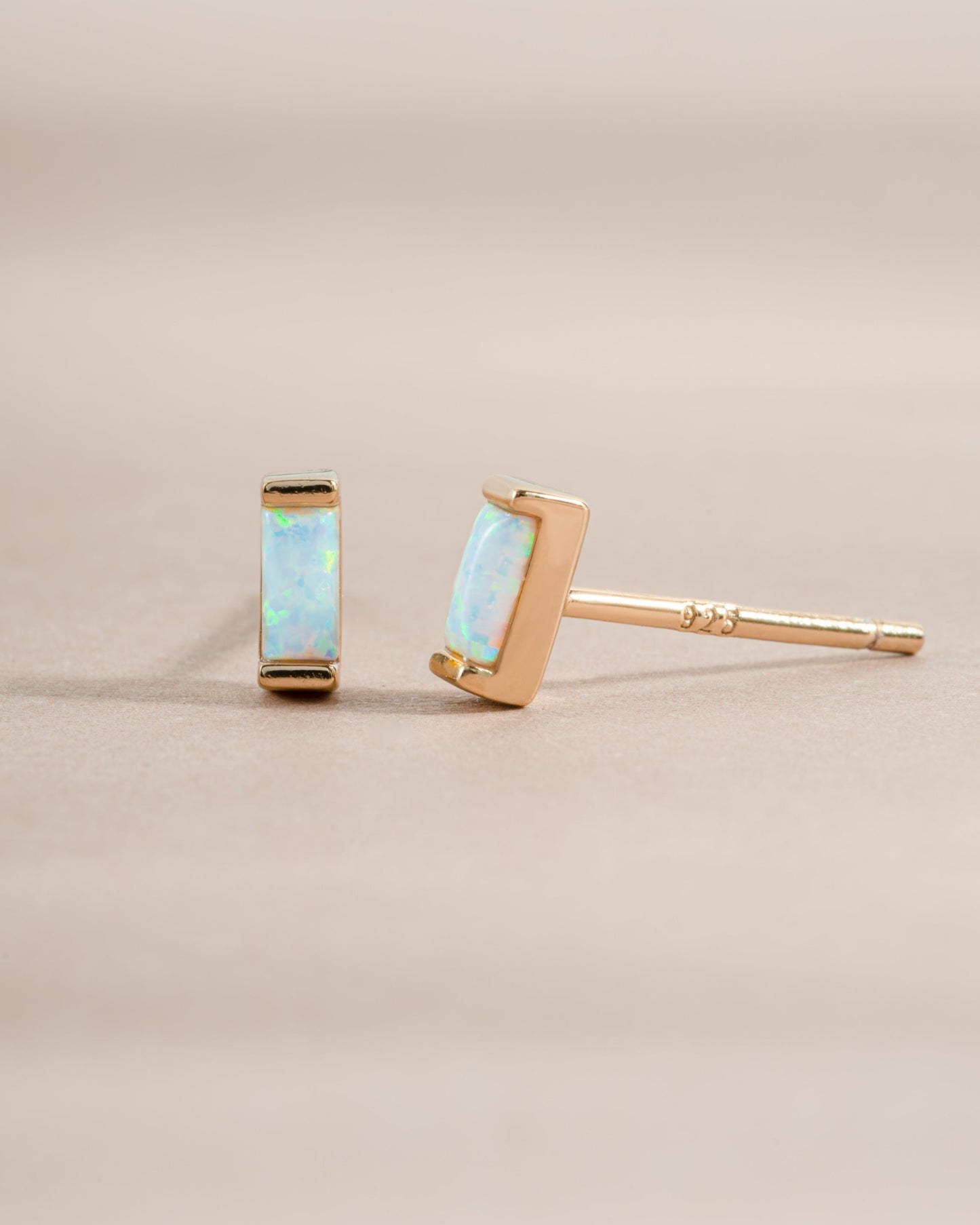 Opal Baguette Stud Earrings