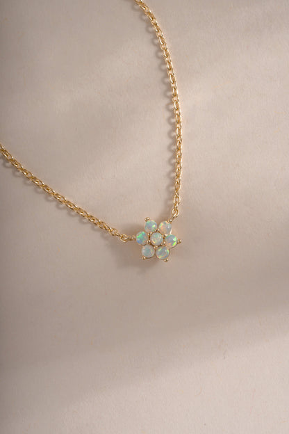Opal Flower Necklace