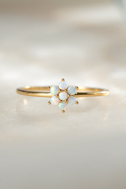Opal Flower Ring
