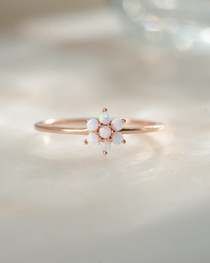 Opal Flower Ring