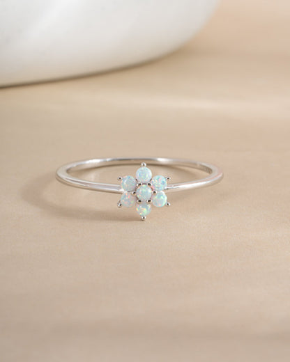 Opal Flower Ring