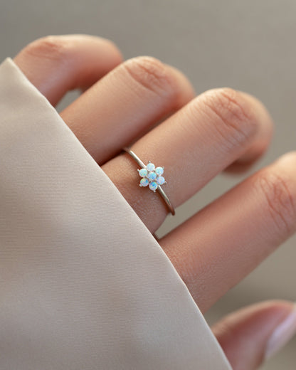 Opal Flower Ring