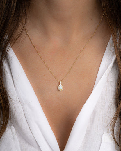 Opal Pear Pendant