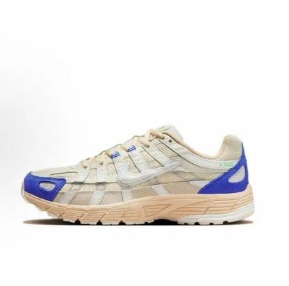 Nike P-6000 Premium sneakers in beige with blue heel and toe accents