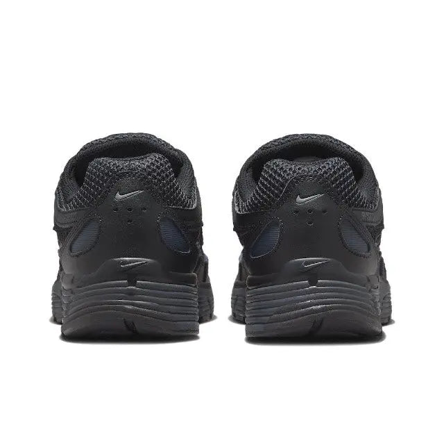 Back view of black P-6000 sneaker, cushioned heel and treaded sole
