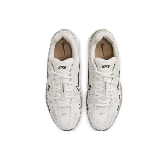Nike P-6000 Premium sneakers, top view, light bone uppers with Nike logo