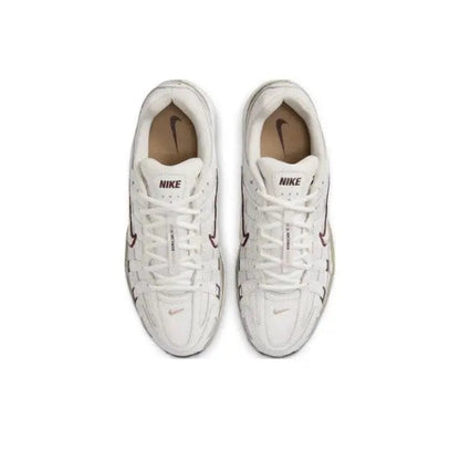 Nike P-6000 Premium sneakers, top view, light bone uppers with Nike logo