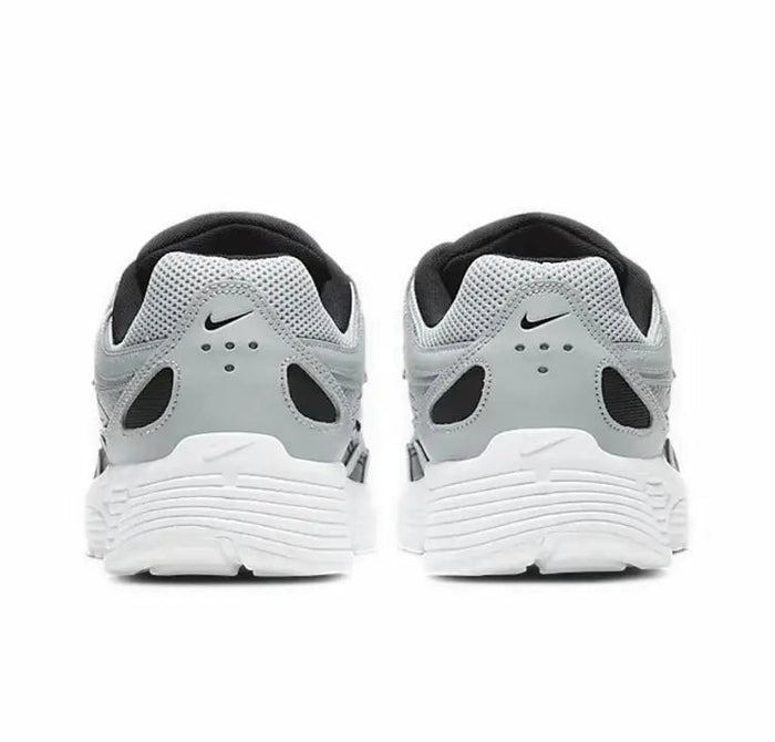 Nike P-6000 back view sneakers in gray with white midsole and black heel