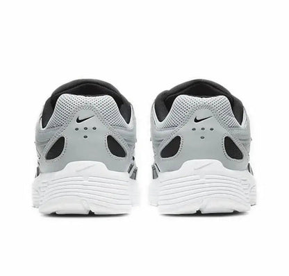 Nike P-6000 back view sneakers in gray with white midsole and black heel