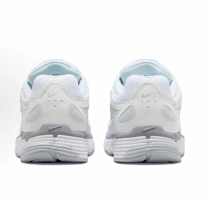 Nike P-6000 Premium sneakers, white with light blue lining, heel back view