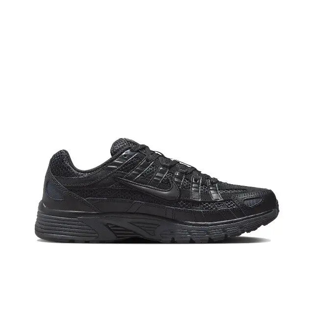 Black P-6000 sneaker front-side view with lace-up and sculpted midsole
