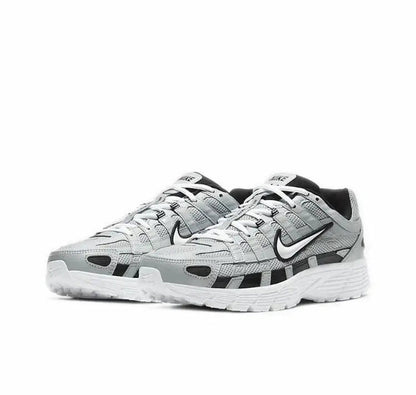 Nike P-6000 low-top sneaker in gray with Swoosh overlays and white sole