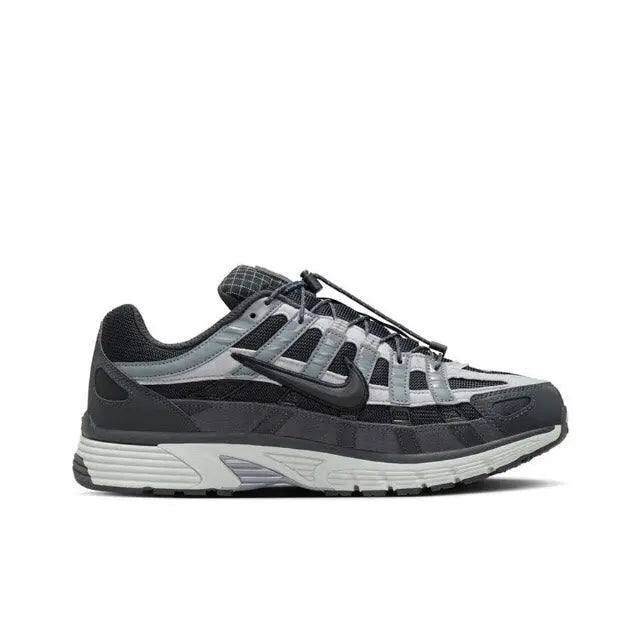P-6000 Premium sneakers side view, dark gray with light gray accents and white midsole