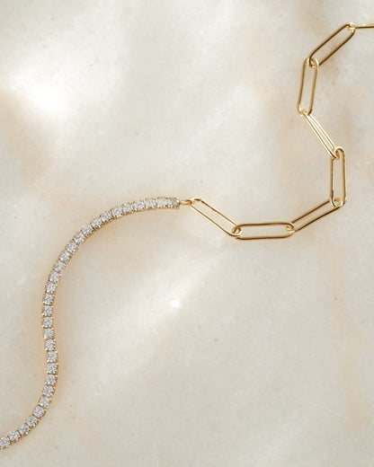 Tennis and Paperclip Necklace