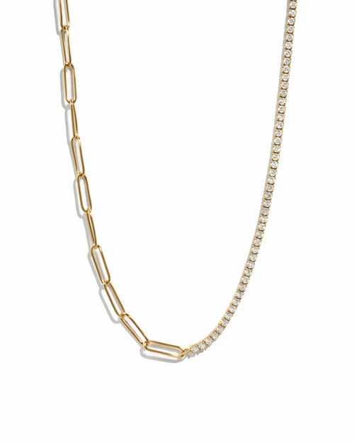 Tennis and Paperclip Necklace