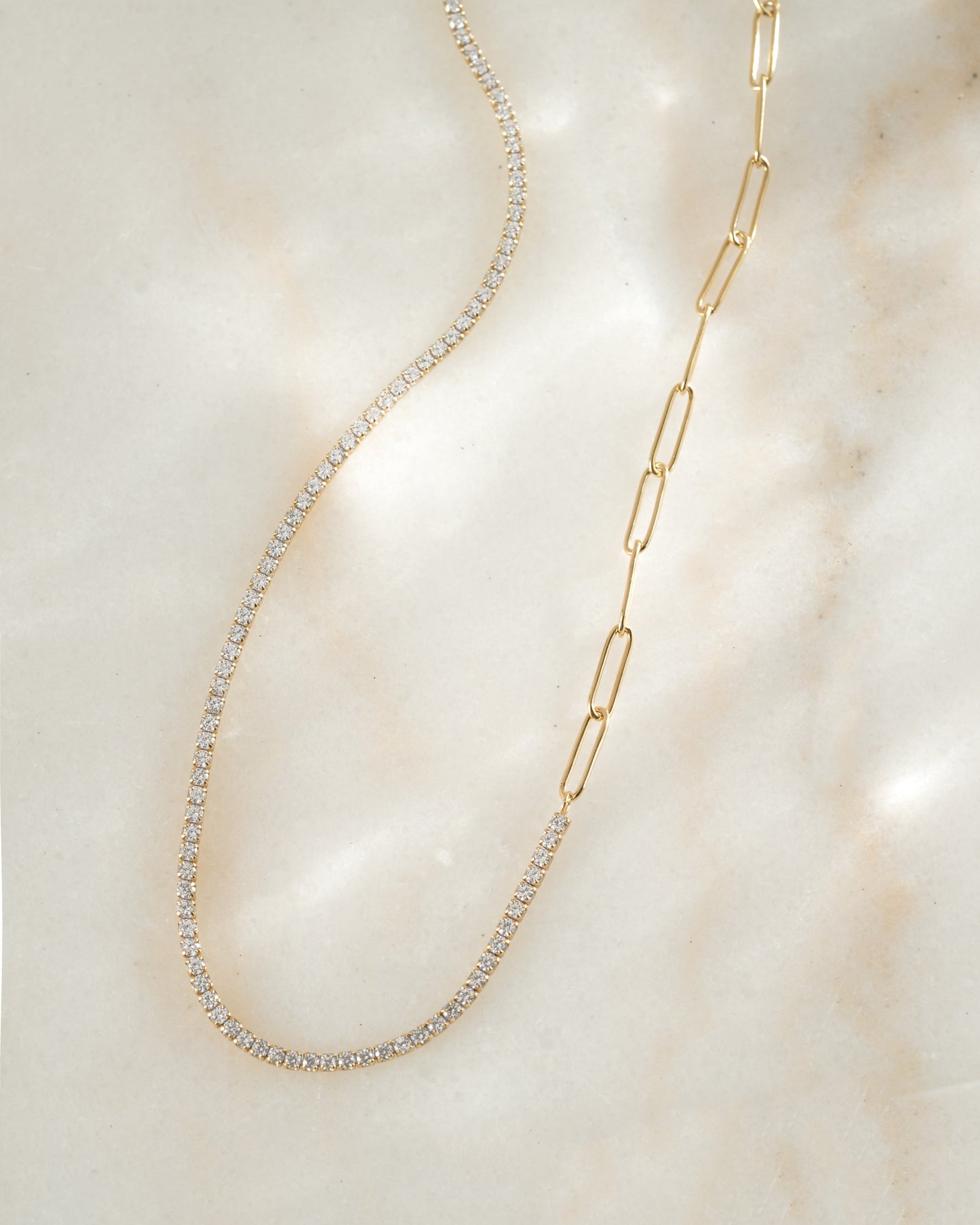 Tennis and Paperclip Necklace